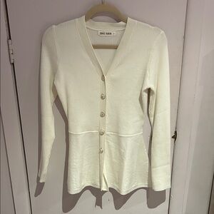 Grace Karin Women's Peplum Ivory Cardigan